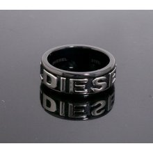 Diesel Stainless Steel Black Ring Limitation Dx0051 Sz.10