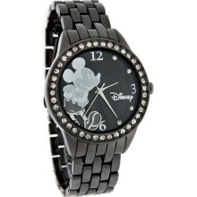 Disney Mickey Mouse Ladies Black MOP Dial Black TiCN Finish Quartz Watch MK2216