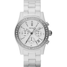 Dkny Chronograph Crystal Accented White Womens Watch Ny8165