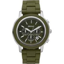 Dkny Men's Chronograph With Date Green Polyurethane Watch Ny1494