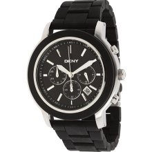 DKNY Men's NY1493 Black Plastic Quartz Watch with Black Dial