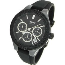 Dkny Ny8186 Ladies Chronograph Black Dial Crystal Watch