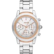 DKNY NY8589 Street Smart Chronograph Bracelet Silver Gold Women's Watch