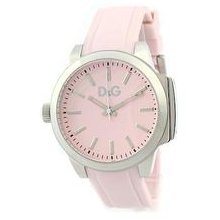 Dolce Gabbana D G Watch DW0747 Ladies Salt Pepper Pink Rubber Band