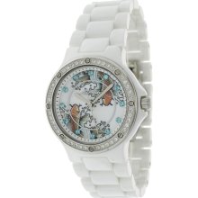 Ed Hardy Women's Dream Dreamer DM-KI White Ceramic Quartz Watch with White Dial