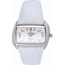 EDOX Watches Edox Women's Silver Dial White Calfskin White Calfskin/S