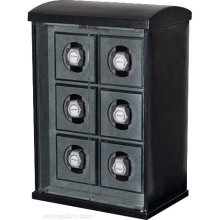 Eilux Six Watch Winder - Black Leather