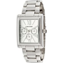 Elgin Ladies' Silver-tone Multi Function Bracelet Watch w/ Rectangle Dial