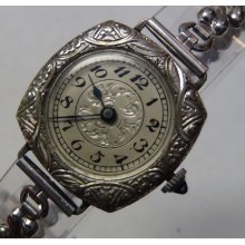 Elgin Laro Landendorf Commarger Ladies Silver Watch - Very Rare