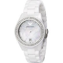 Emporio Armani Women's White Crystal White Ceramic ...