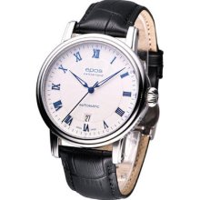 Epos Emotion Mechanical Guilloche Dial Swiss Dress Watch White 3390