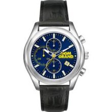 Europa Men`s Prestige Chronograph Watch With Blue Dial And Black Strap