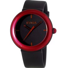 Eviga Cirkle Mens Watch Black Dial; Red Bezel - Eviga Watches