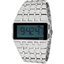 Evisu Watch 7008-22 Men's Kanye Multi-function Grey Digital Dial Stainless Steel