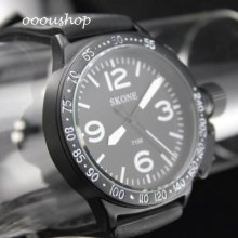 Fashion Hand Stylish Clock Hours Dial Black Rubber Unisex Wrist Watch C007bk