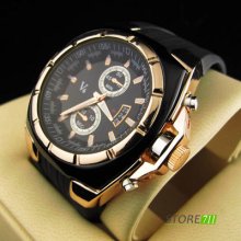 Fashion Luxury Gold Stainless Steel Bezel Quartz Wrist Watches