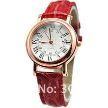 Fashion Luxury Rome Style Leather Band wrist watch