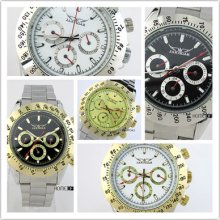 Fashion Sub-dials Date Automatic Mechanical Mens S/steel Analog Wrist Watch