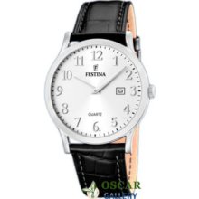 Festina Classic F16520/2 Men's Leather Strap Watch 2 Years Warranty