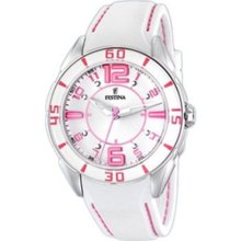 Festina Unisex Fashion F16492/3 White Rubber Quartz Watch with Wh ...