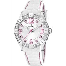 Festina Women's White Dial And White Polyurethane Strap Quartz Watch