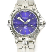 Fossil Blue Midsize Watch With Blue Dial Water Resistant 100 Meters