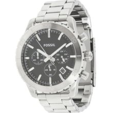 Fossil Silver Stainless Steel Bracelet Chronograph Mens Watch Ch2814