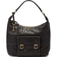 Fossil Tate Leather Hobo Shoulder Bag Handbag Black In Buy Now