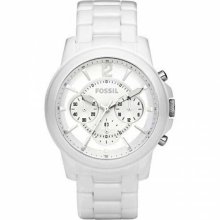 Fossil Unisex CE5012 White Ceramic Quartz Watch with White Dial ...