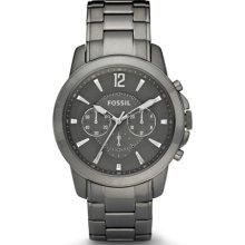 Fossil Watch, Mens Chronograph Grant Gray Ion Plated Stainless Steel B