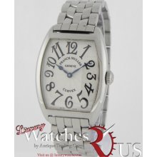 Franck Muller Cintree Curvex Stainless Steel Quartz Silver Guilloche Dial