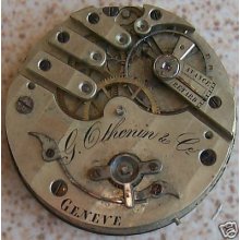 G.olhenin & Co. Pocket Watch Movement Key Wind Geneve 41 Mm. Run Need Revision