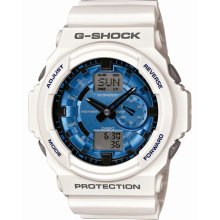 G-Shock Dual Movement Watch, 42mm White/ Blue