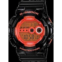 G-shock Gd-100 Hypercolor Black Gd-100hc-1 Men's Watch Orange / Black Mint