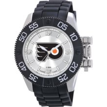 Game Time Watch, Mens Philadelphia Flyers Black Polyurethane Strap 47m