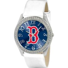 Game Time White Mlb-Gli-Bos Women'S Mlb-Gli-Bos Glitz Classic Analog Boston Red Sox Watch