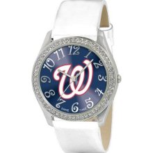 Game Time White Mlb-Gli-Was Women'S Mlb-Gli-Was Glitz Classic Analog Washington Nationals Watch