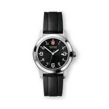 Garrison Elegance Watch With Small Black Dial & Black Synthetic Strap