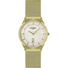 GB02613-21 Rotary Mens Gold Plated Watch