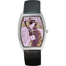 Geisha Woman Shamisen Japanese Vintage Art Wrist Watch