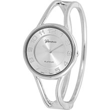 Geneva Platinum Polished Bangle Womens Watch