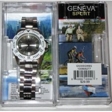 Geneva Sport Watch Stainless Steel Face & Band