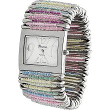 Geneva Women's 'Platinum' Safety Pin Stretch Watch