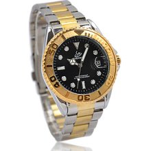 Gift Unique Golden Mechanical Mens Auto Watch UN1