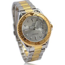 Gift Unique Golden Mechanical Auto Mens Watch UN3