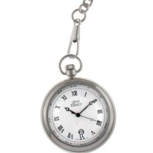 Gino Franco Men's Stainless Steel Silver Dial Pocket Watch (Gino Franco Men's Stainless Steel Pocket Watch)