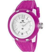 Glam Rock Watches Women's Miss Miami Beach White Dial Purple Silicon P