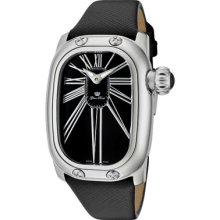 Glamrock Women's Monogram Black Dial Black Genuine Saffiano Leather