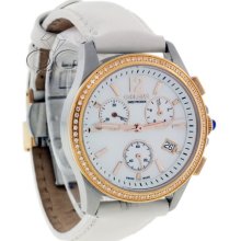 Golana Aura Pro 200 Chronograph White Leather Band Ladies Watch Model G083.35