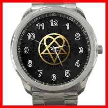 Gold Heartagram Love Silvertone Sports Metal Watch 244